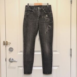 Joseph Ribkoff 8 Embellished Cotton Blend Black Jeans